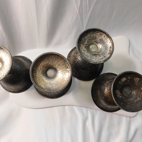 Antique Pick Barth Goblet 18% Nickel Silver Chalice Cups Lot of 4 - Picture 4 of 8